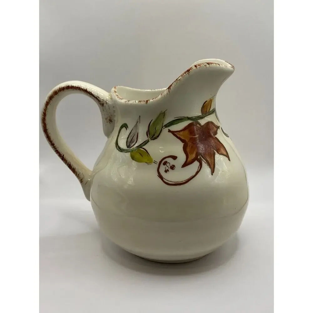 Maxcera Handcrafted In China Sugar Bowl And Creamer Leaf Vine